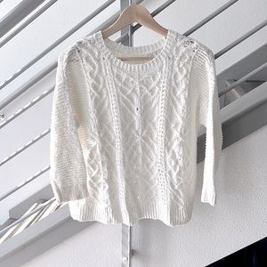 NWOT LC Lauren Conrad White Knot Sweater Tie Back, S